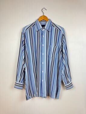 Ermenegildo Zegna 100% Cotton Men Collar Multicolored Button Down Shirt size XXL